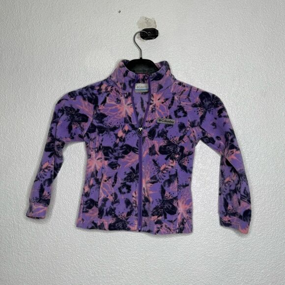 Girls Columbia Lavender and Pink Fleece Jacket Size XS - Picture 1 of 3